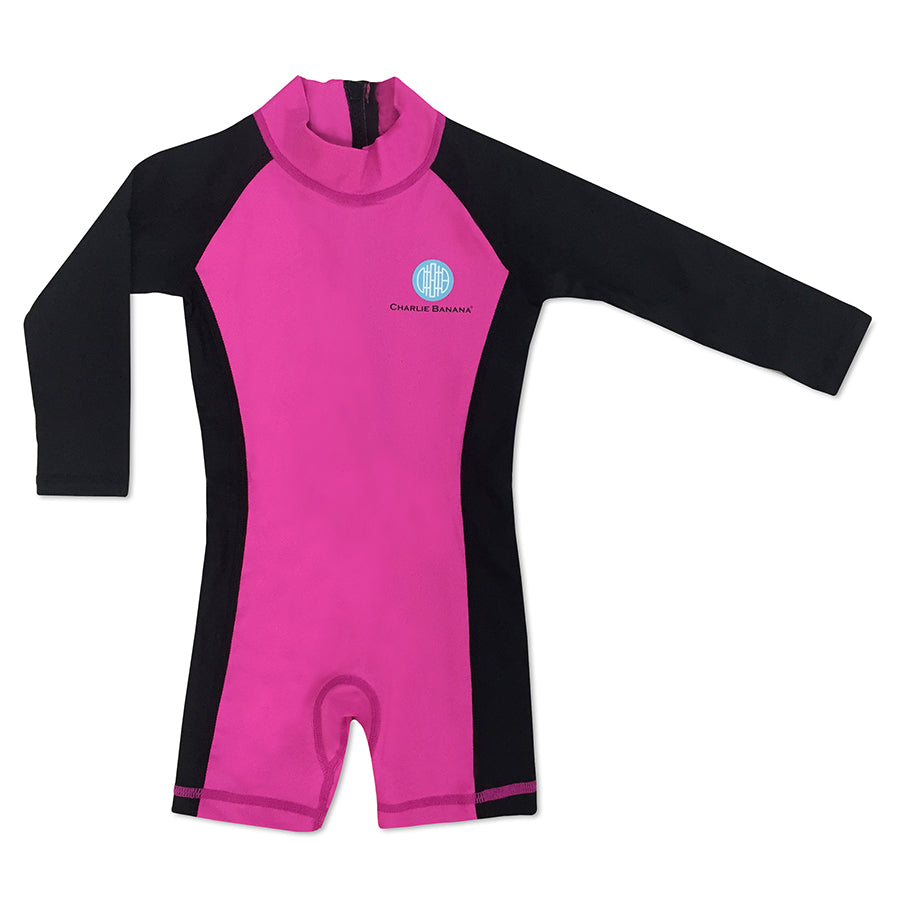JUMPSUIT חליפת ים לקטנטנים – ורוד שחור מבית צ'רלי בננה